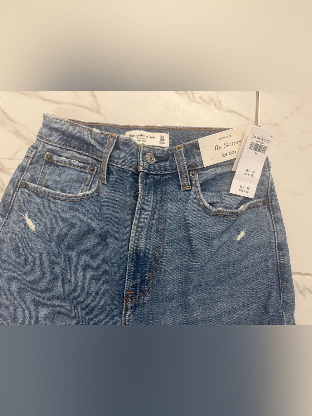NWT Abercrombie & Fitch Modern Skinny High Rise Jeans Size 24 - Picture 6 of 8